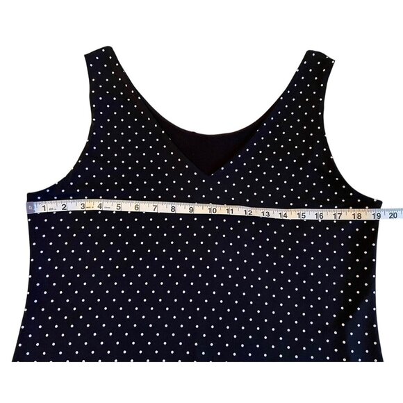 Reversible Tank Shell Top Black and White Polkadot & Black V-Neck Sleeveless Lg - Picture 8 of 9